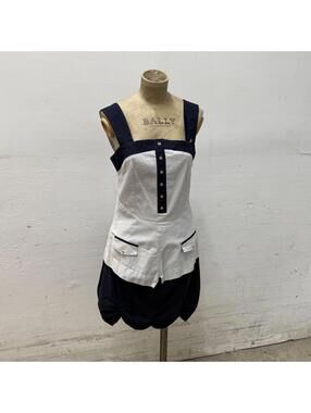 Vintage La Mode Est À Vous Avant-Garde Pinstripe Bubble Mini Dress